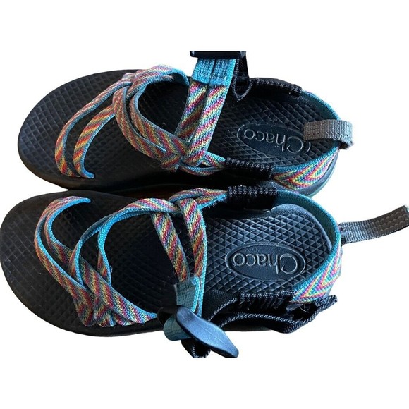 Chaco ZX1 EcoTread Sandal Strap Water Sport Adjust Fiesta Rainbow SZ 11 Kids - Picture 7 of 11